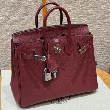 최고퀄 에르메스 올수공 버킨 25 Rouge H 토고 가죽 은장