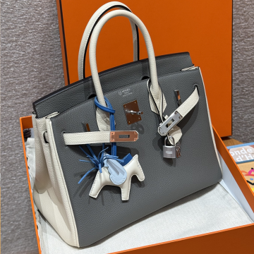 최고퀄 에르메스 올수공 버킨 30 Gris Meyer & Craie 토고 가죽 은장