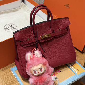 최고퀄 에르메스 올수공 버킨 25 Rouge Grenat 토고 가죽 금장