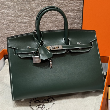 최고퀄 에르메스 올수공 버킨 25 Vert fonce 복스 가죽 은장