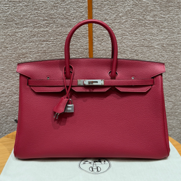 최고퀄 에르메스 올수공 버킨 35 Rouge Grenat 토고 가죽 은장