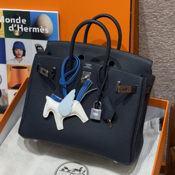 최고퀄 에르메스 올수공 버킨 25 Bleu Indigo 토고 가죽 은장