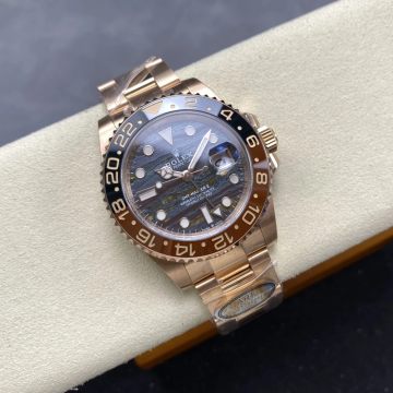 최고퀄 ARF공장 롤렉스 GMT 마스터 골드 타이거 아이언 다이얼 옐로우 골드 금통 40mm 126715