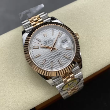 최고퀄 ARF공장 롤렉스 데이저스트 모티프 실버 다이얼 로즈 골드 쥬빌레 콤비 41mm 126331