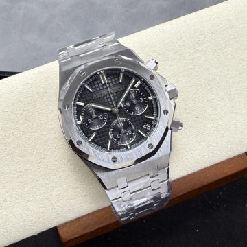 최고퀄 DD공장 오데마피게 로얄오크 크로노그래프 블랙 다이얼 스틸 41mm 26240