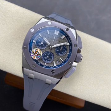 최고퀄 APS공장 오데마피게 로얄오크 크로노그래프 그레이 다이얼 스틸 러버밴드 41mm 26240