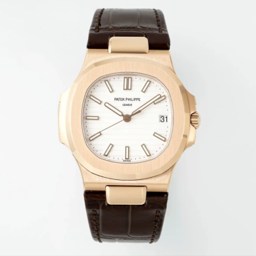 최고퀄 DD공장 파텍필립 노틸러스 화이트 다이얼 로즈골드 금통 가죽밴드 40mm 5711