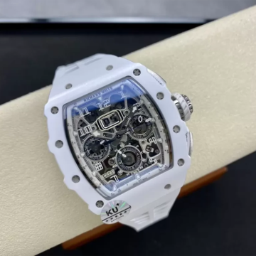 최고퀄 KV공장 리차드밀 맥라렌 플라이백 크로노그래프 화이트 러버밴드 RM11-03