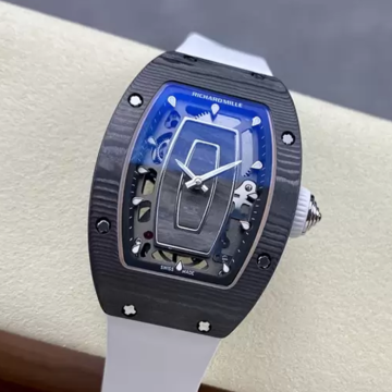 최고퀄 G+공장 리차드밀 RM07-01 블랙 카본 화이트 러버밴드