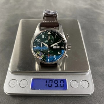 최고퀄 레플리카 IWC 파일럿 워치 크로노그래프 41 IW388103 스테인리스 스틸 가죽밴드