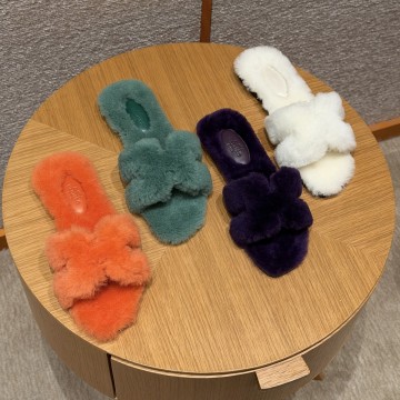 최고퀄 에르메스 오란 울스킨 슬리퍼