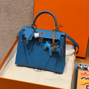 최고퀄 에르메스 올수공 켈리 25 Blue izmir 엡송 가죽 은장