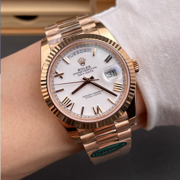 최고퀄 RC공장 롤렉스 데이데이트 화이트 다이얼 로즈 골드 금통 40mm 228236