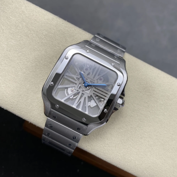 최고퀄 까르띠에 산토스 스켈레톤 다이얼 티타늄 케이스 39.8mm 9611MC