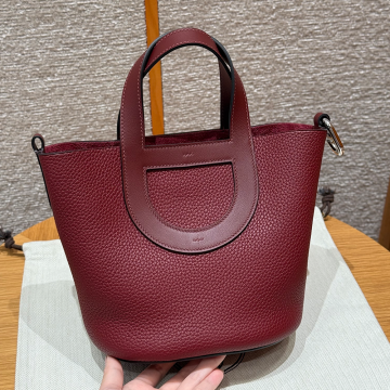 최고퀄 올수공 에르메스 인 더 루프 18 Rouge H 클레망스 가죽 실버 하드웨어