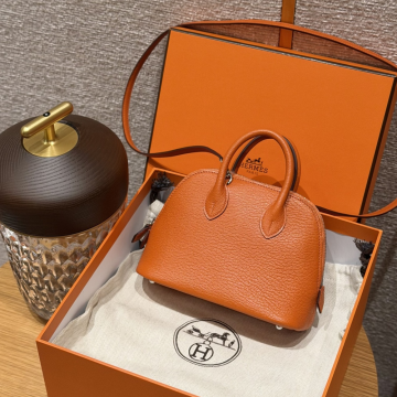 최고퀄 올수공 에르메스 볼리드 미니 오렌지 쉐브르 가죽 실버 하드웨어