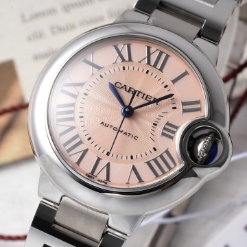최고퀄 발롱 블루 드 까르띠에 핑크 다이얼 33mm WSBB0044