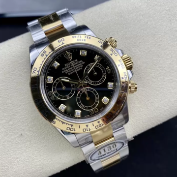 최고퀄 클린공장 롤렉스 데이토나 블랙 8P 다이얼 옐로우 골드 콤비 m116503