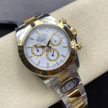 최고퀄 클린공장 롤렉스 데이토나 화이트 인덱스 다이얼 옐로우 골드 콤비 126503