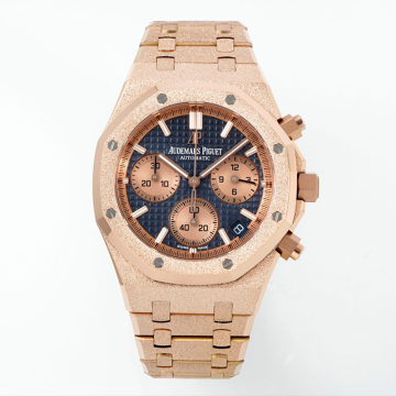 최고퀄 APS공장 오데마피게 로얄오크 크로노그래프 블루 다이얼 로즈골드 금통 41mm 26240