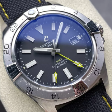 최고퀄 BLS공장 브라이틀링 어벤저 GMT 블랙 다이얼 44mm 나일론 스트랩