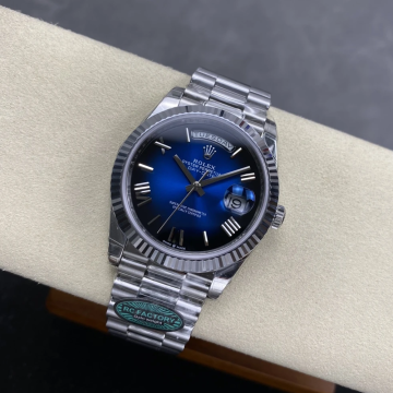 최고퀄 RC공장 롤렉스 데이데이트 블루 다이얼 화이트 골드 금통 40mm 228236