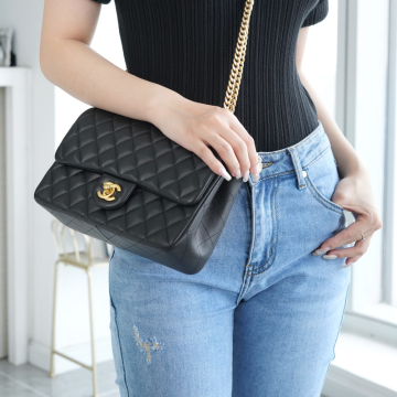 최고퀄 팬더샵 샤넬 클래식 카멜리아 플랩백 스몰 블랙