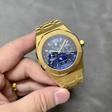 최고퀄 BBR공장 오데마피게 로얄오크 퍼페츄얼 캘린더 블루 다이얼 옐로우 골드 금통 41mm 26754