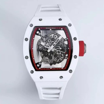 최고퀄 BBR공장 리차드밀 부바왓슨 화이트 세라믹 케이스 레드 이너 베젤 화이트 러버밴드