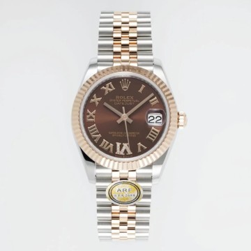 최고퀄 ARF공장 여성용 롤렉스 데이저스트 브라운 로만 다이얼 로즈골드 콤비 31mm 278271