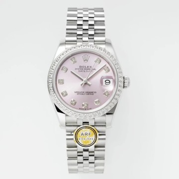 최고퀄 ARF공장 여성용 롤렉스 데이저스트 핑크 10P 다이얼 다이아 베젤 스틸 쥬빌레 31mm 278384