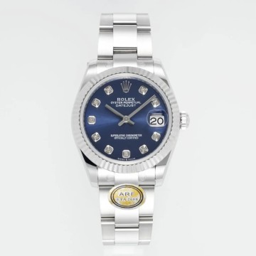 최고퀄 ARF공장 여성용 롤렉스 데이저스트 블루 10P 다이얼 스틸 오이스터 31mm 278274