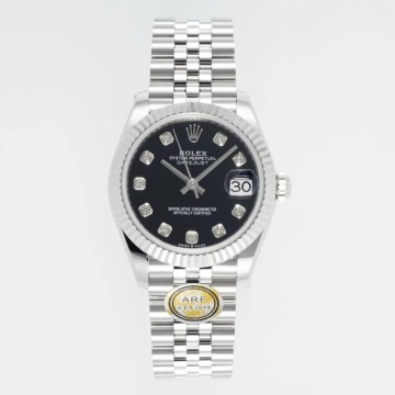 최고퀄 ARF공장 여성용 롤렉스 데이저스트 블랙 10P 다이얼 스틸 쥬빌레 31mm 278274