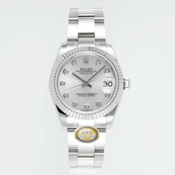 최고퀄 ARF공장 여성용 롤렉스 데이저스트 실버 10P 다이얼 스틸 오이스터 31mm 278274